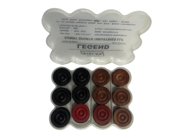 knight shot – siscaa legend carrom coins 6.7mm plastic box