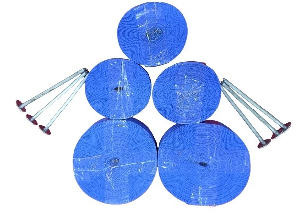 beach volleyball court boundary 16×8m with steel pins | blue