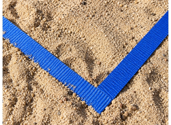 beach volleyball court boundary 16×8m with steel pins | blue