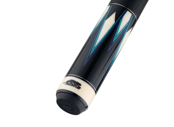 predator billiard cue le true splice 16 point blue teal – leather wrap