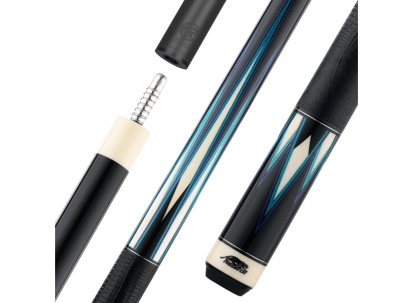 predator billiard cue le true splice 16 point blue teal – leather wrap