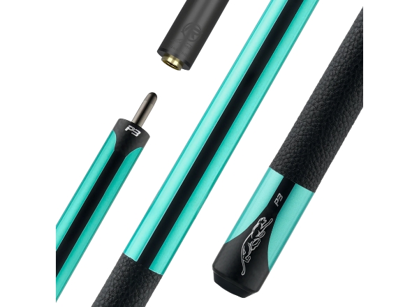 predator billiard cue p3 teal – uni loc quick release & leather wrap