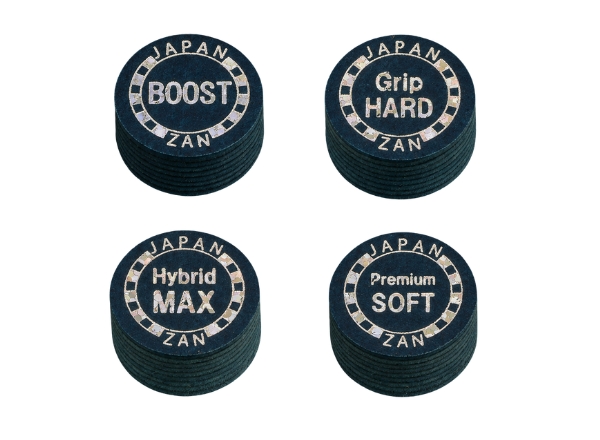 zan premium cue tip 14mm | boost, grip hard, hybrid max & premium soft