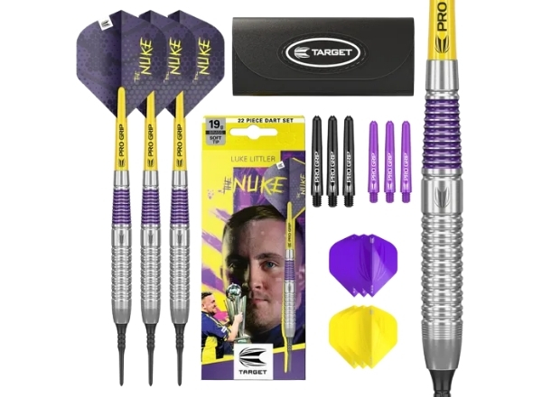 target darts luke littler brass 19g soft tip darts