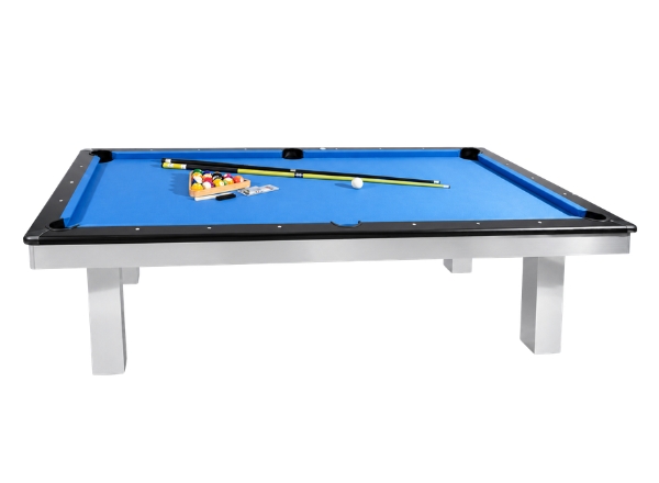 milano p181a18e 8ft billiard table – silver finish, 96 × 52 × 32 inches