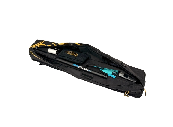 predator sport backpack pool cue case 3b x 5s black & yellow hard case
