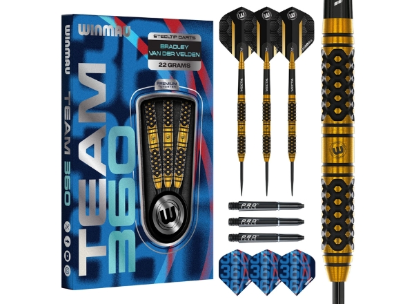 winmau bradley van der velden 90% tungsten darts 22g
