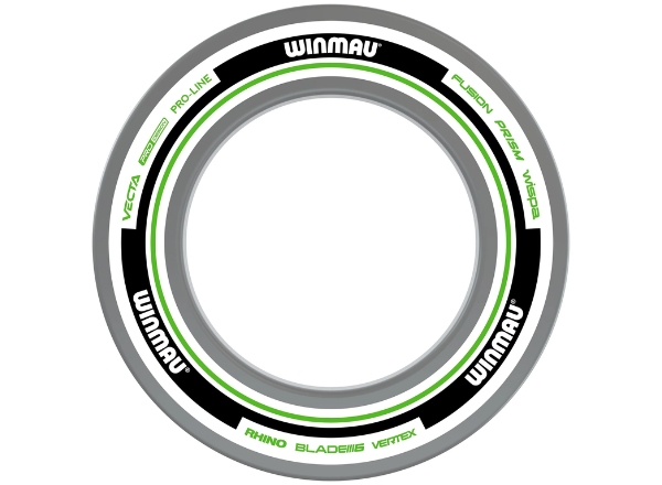 winmau advance white/green dartboard surround