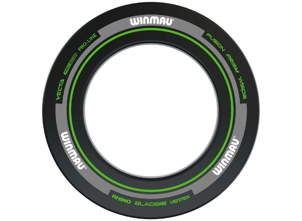winmau advance black/green dartboard surround